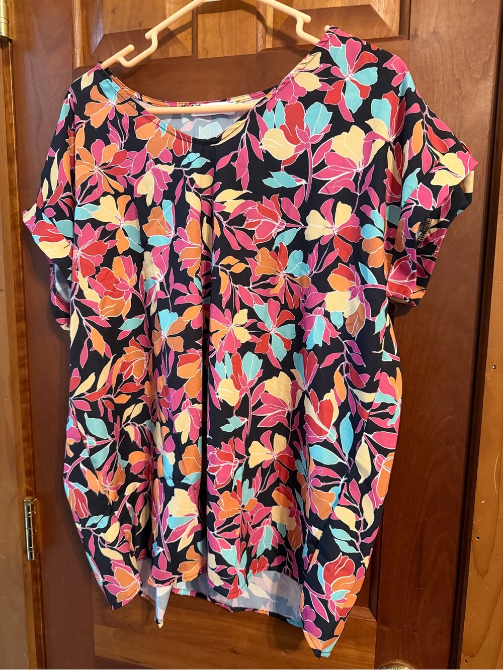 First Love Floral Short-Sleeve Blouse in Multicolor